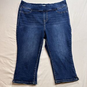 Lane Bryant Mid Rise Womens Pull-On Jogger Pedal Pants Dark Denim Sz 18 Stretch